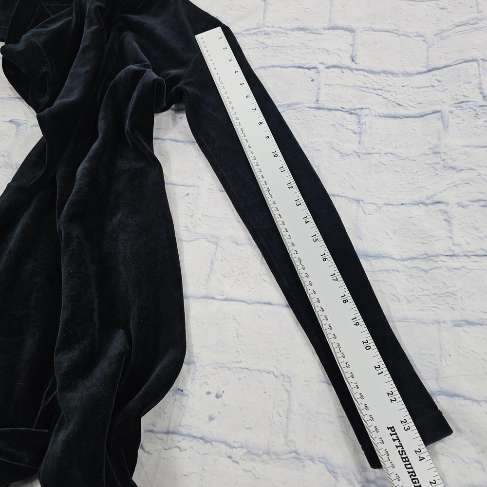 DKNY Velvet Catsuit Womens S Black Mock Neck Sleek VINTAGE Jumpsuit Luxe - Picture 10 of 13